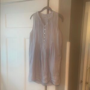 Faherty Women's Isha Dress in Blue and White striped linen